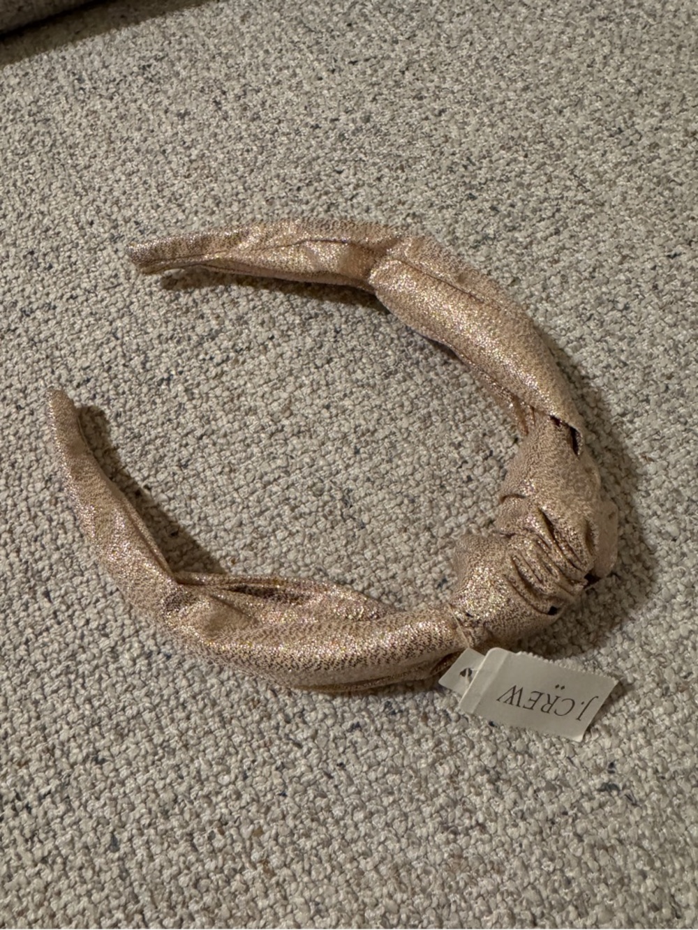 J. Crew Gold Metallic Knotted Headband, NWT